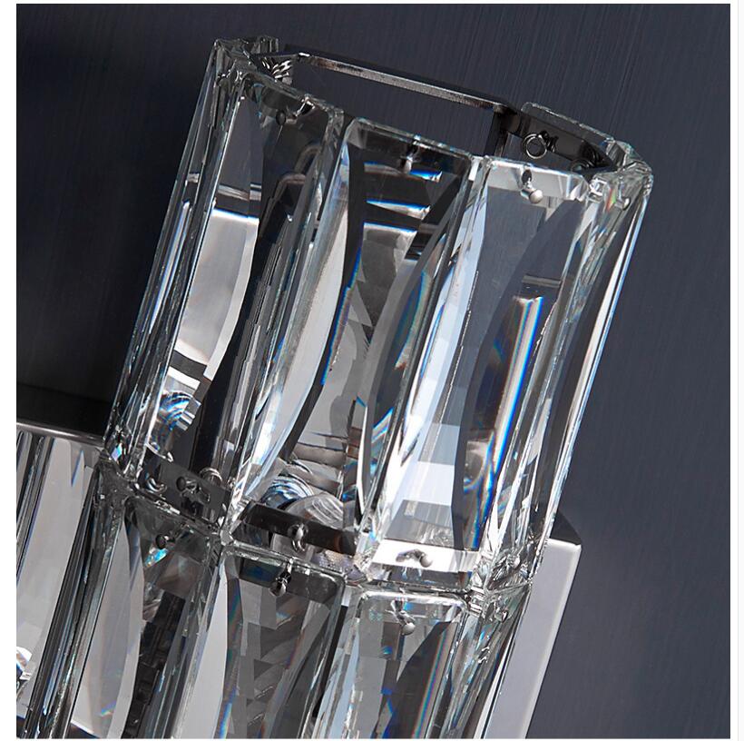 AstraLume Crystal Wall Light With Stainless Steel Base