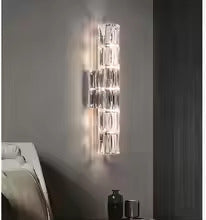 AstraLume Crystal Wall Light With Stainless Steel Base