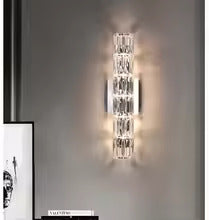 AstraLume Crystal Wall Light With Stainless Steel Base