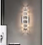 AstraLume Crystal Wall Light With Stainless Steel Base