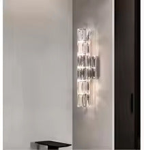 AstraLume Crystal Wall Light With Stainless Steel Base