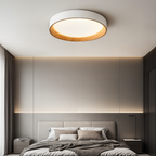 LumaNest Minimalistische Einbau-Deckenleuchte mit Holzmaserung-Akzent