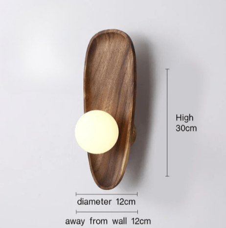 Kirrea Wood Wall Sconce With Frosted Glass LED Up Down Light