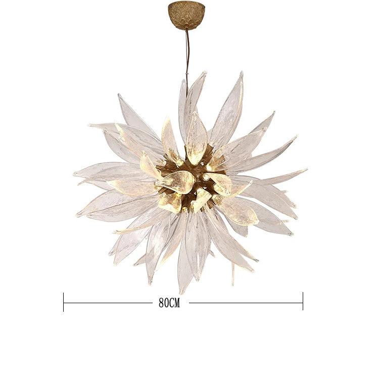 Liora Bloom Sunflower Glass Chandelier With Copper Frame and LED