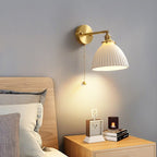 Astraea Ceramic Wall Light | Pleated Cup Shade Bulb Included