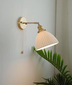 Astraea Ceramic Wall Light | Pleated Cup Shade Bulb Included