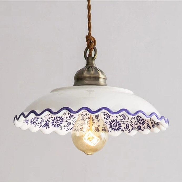 Pendelleuchte im Azulejo-Stil mit enthaltenem LED-Lampe