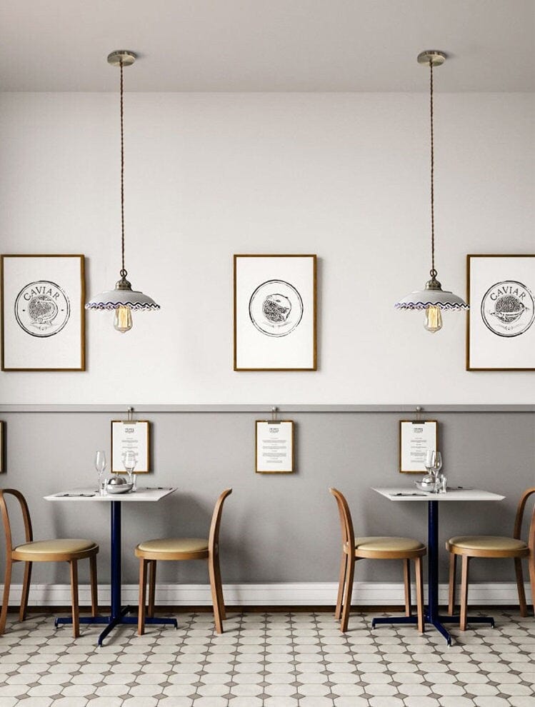 Pendelleuchte im Azulejo-Stil mit enthaltenem LED-Lampe