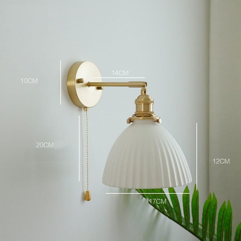 Astraea Ceramic Wall Light | Pleated Cup Shade Bulb Included