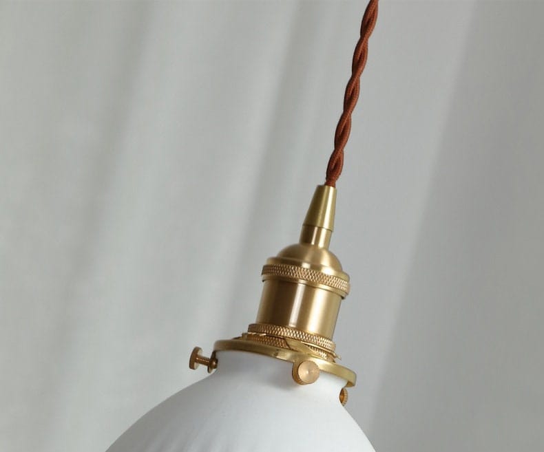 Japanese Short Cylinder Ribbed Ceramic LED Pendant Light