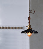 Aurela Glazed Ceramic Tutu Pendant Light in Art Deco Style with LED Bulb Included