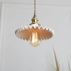 Aurela Glazed Ceramic Tutu Pendant Light in Art Deco Style with LED Bulb Included