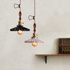 Aurela Glazed Ceramic Tutu Pendant Light in Art Deco Style with LED Bulb Included