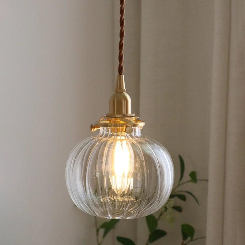 Aurora Glas Vintage Kugel Pendelleuchte mit LED-Birne