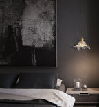 Vesper Glass Lily Pendant | Vintage Art Nouveau Light With Bulb Included