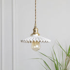 Aurela Glazed Ceramic Tutu Pendant Light in Art Deco Style with LED Bulb Included