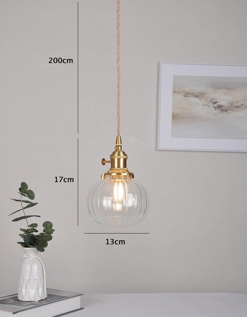 Aurora Glas Vintage Kugel Pendelleuchte mit LED-Birne