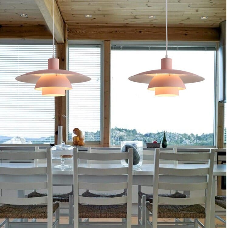 HyggeLux Skandinavische Regenschirm Pendelleuchte mit LED-Birne enthalten