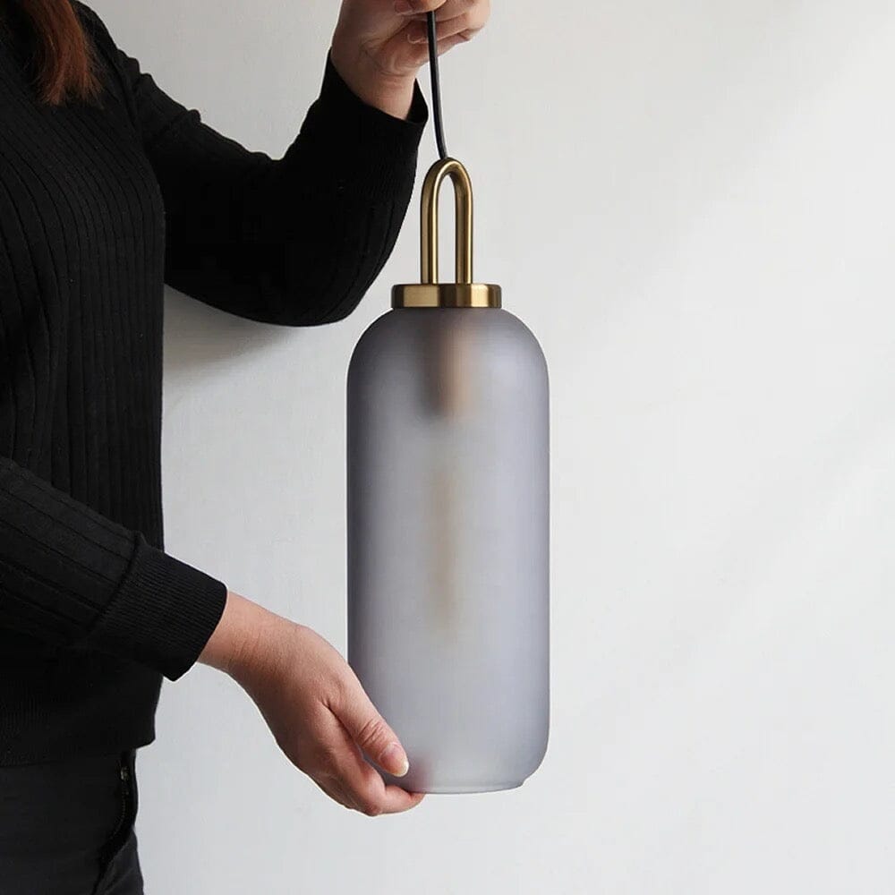 Nyra Cylindrical Pendant Light With Clear Glass Shade