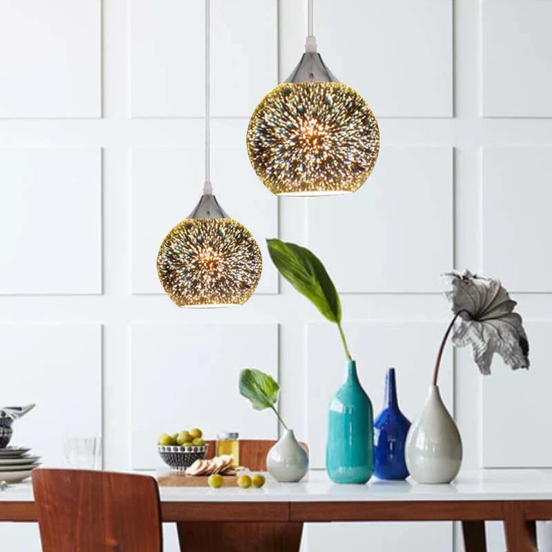 Astris Glass Pendant Light With Starry Glow Eco Friendly Edition