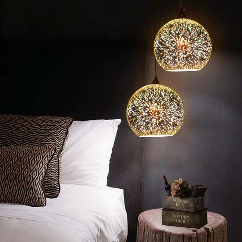 Astris Glass Pendant Light With Starry Glow Eco Friendly Edition