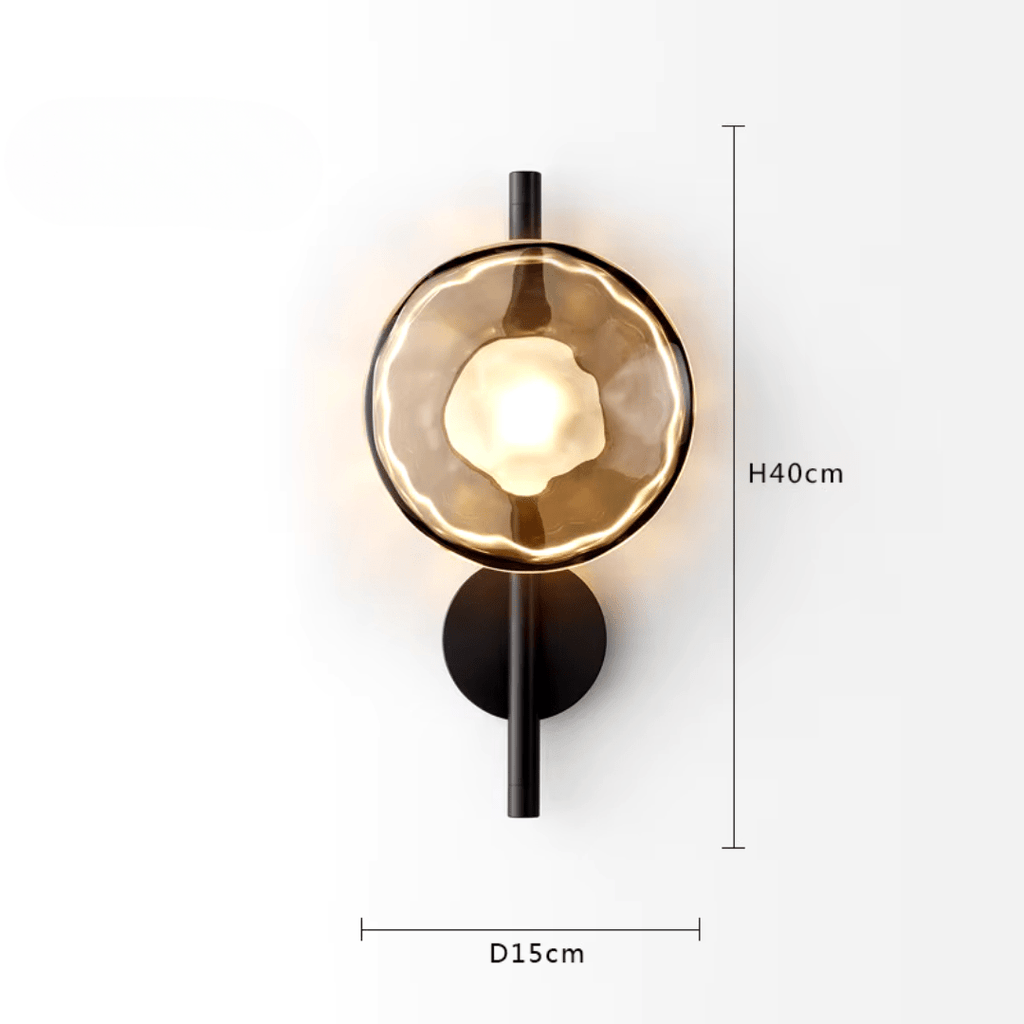 Aurelia Glow Wall Sconce Collection In Wrought Iron And Glass
