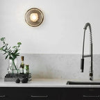 Aurelia Glow Wall Sconce Collection In Wrought Iron And Glass