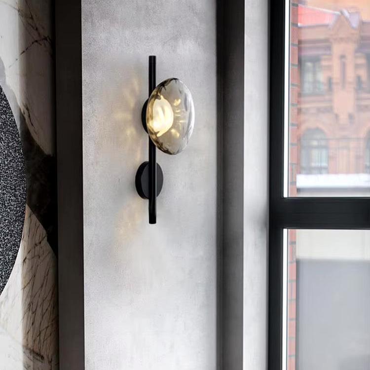 Aurelia Glow Wall Sconce Collection In Wrought Iron And Glass