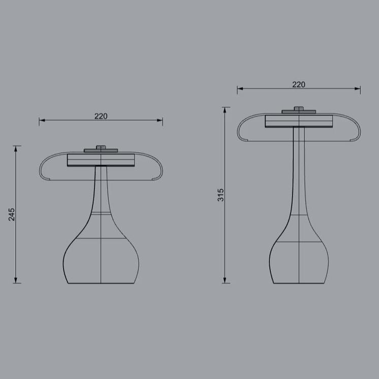 Lunara Table Lamp Collection 12W LED Brass Glass Ash Wood By Vrimlie